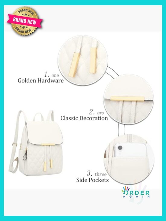 Trendy Leather Backpack Purse Shoulder Travel Daypack Bags Faux Leather Fashion main image 6